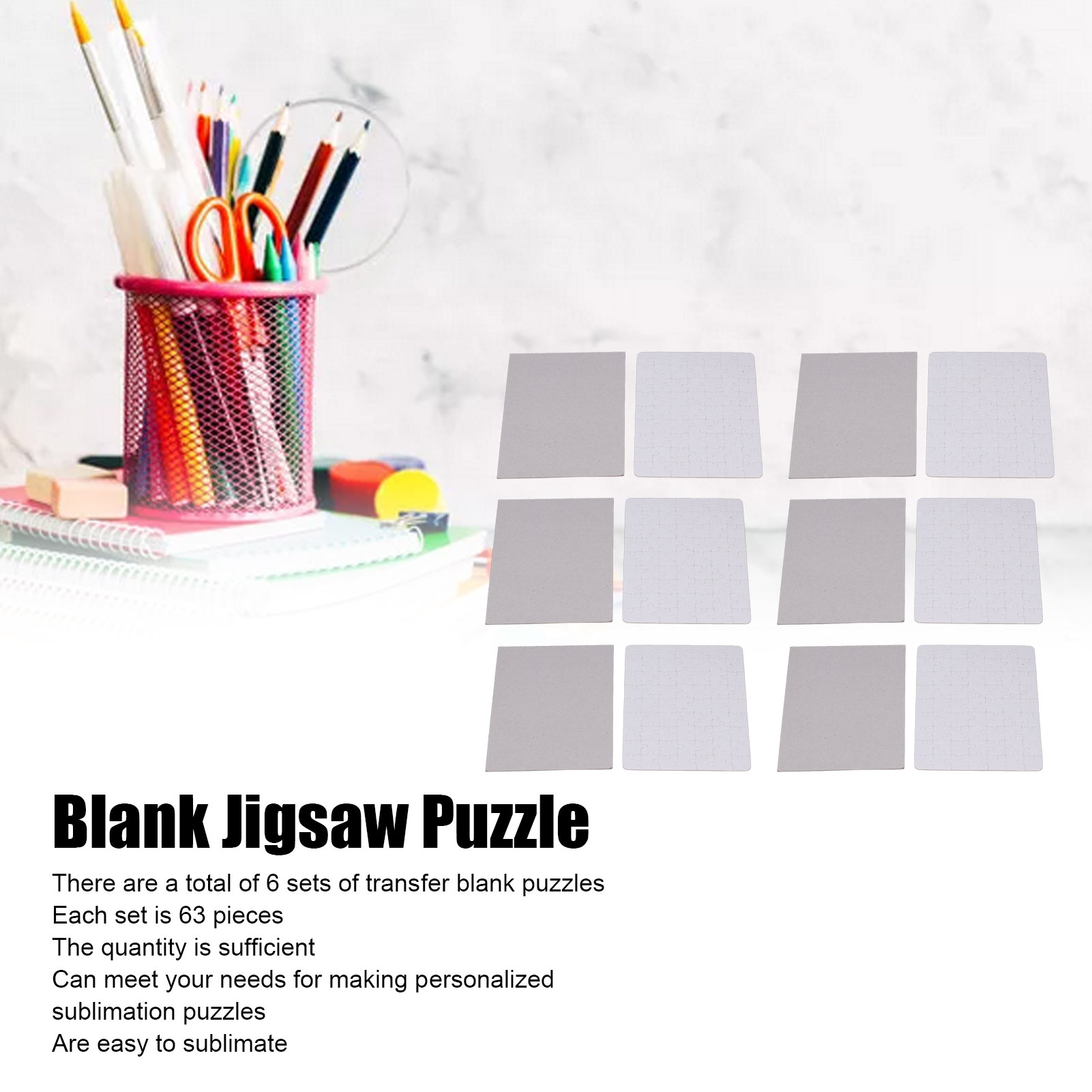 6 Zestawów Pustych Puzzle 13x1 – Puzzle Blank White recenzja i cena